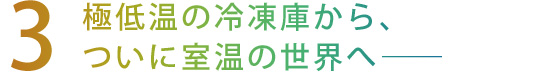 【3】極低温の冷凍庫から、ついに室温の世界へ──