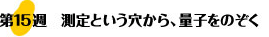 第15週：測定という穴から、量子をのぞく