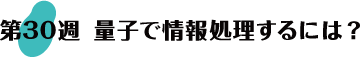 第30週：量子で情報処理するには？